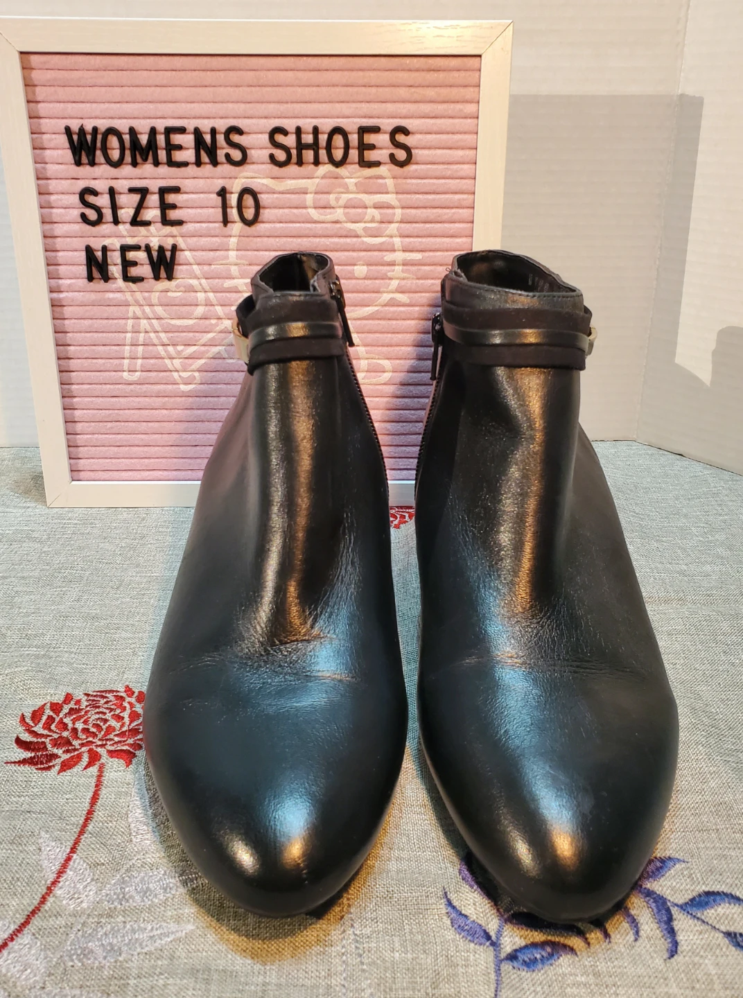 Naturalizer No5 Comfort Black Wedge Ankle Boots - Size 10 - photo 2