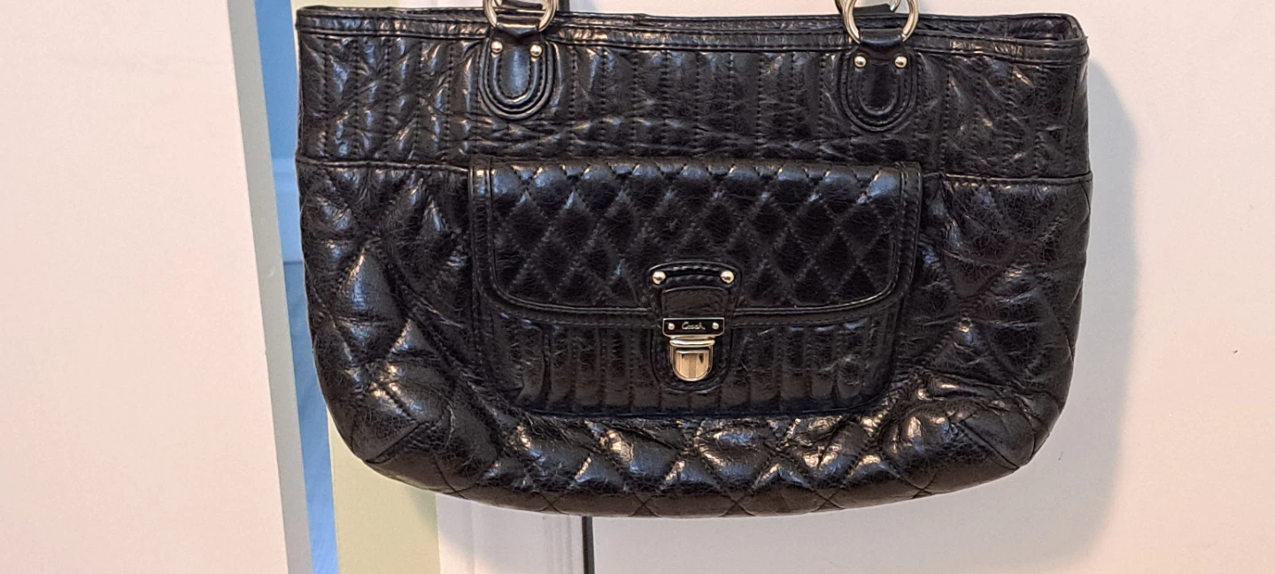 Coach Black Quilted Leather Tote Bag - photo 3