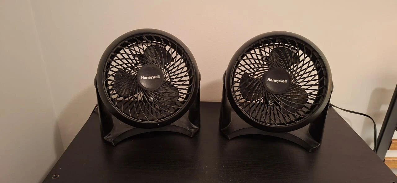 Pair of Honeywell Black Personal Desk Fans