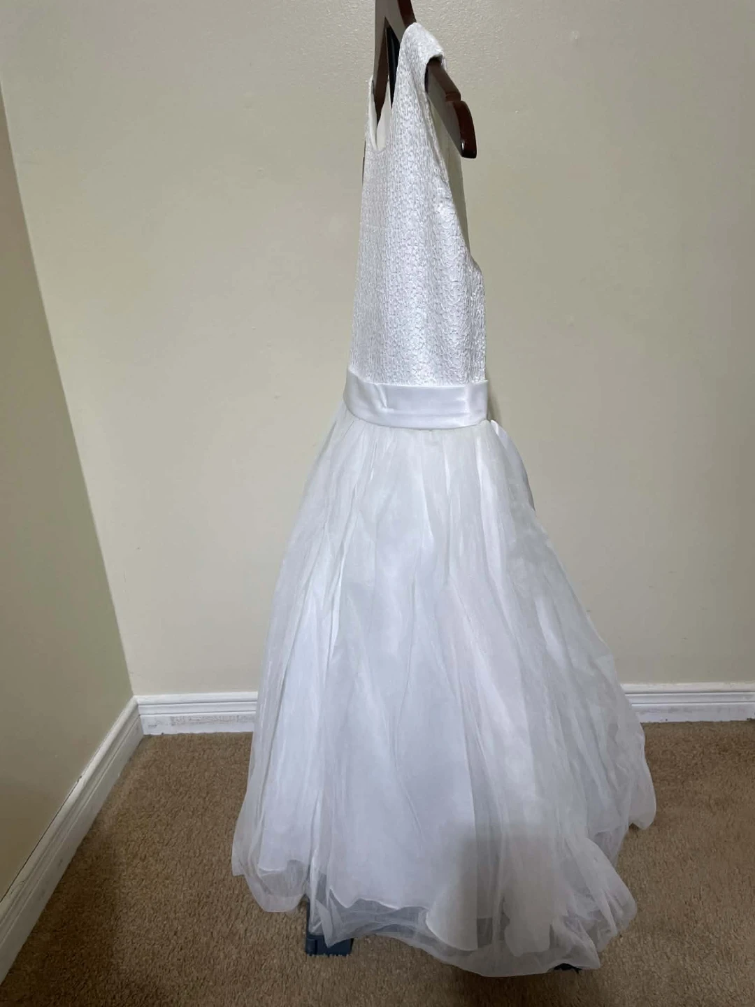 🥰 White Flower Girl Dress Size 6-9 Girls - photo 4