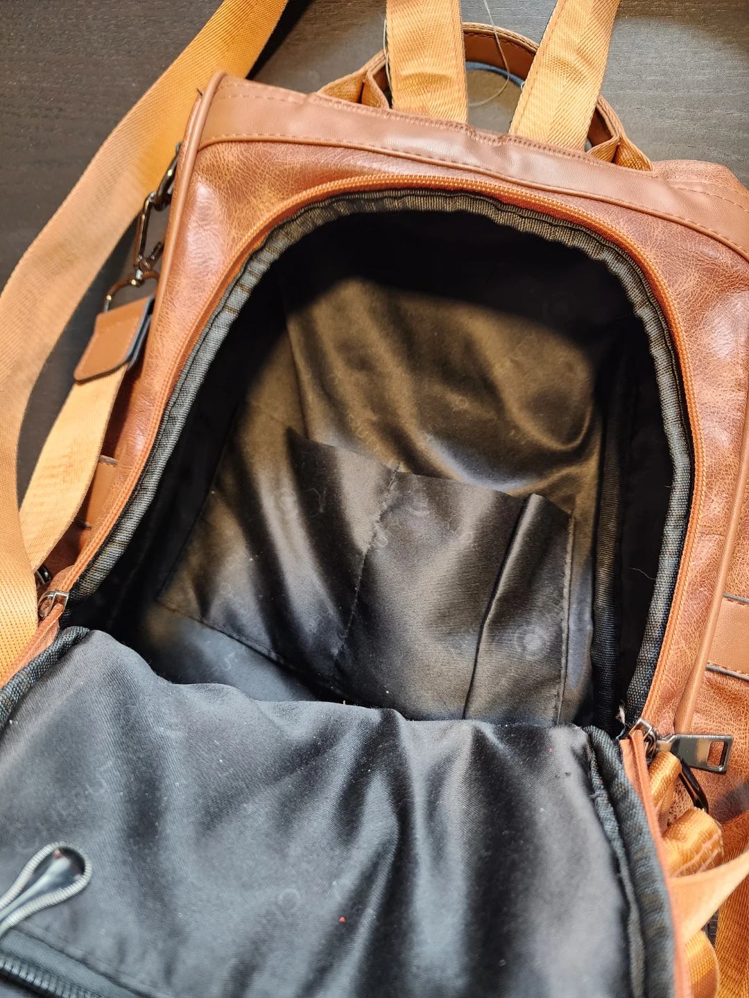 Brown Faux Leather Backpack Purse - photo 3