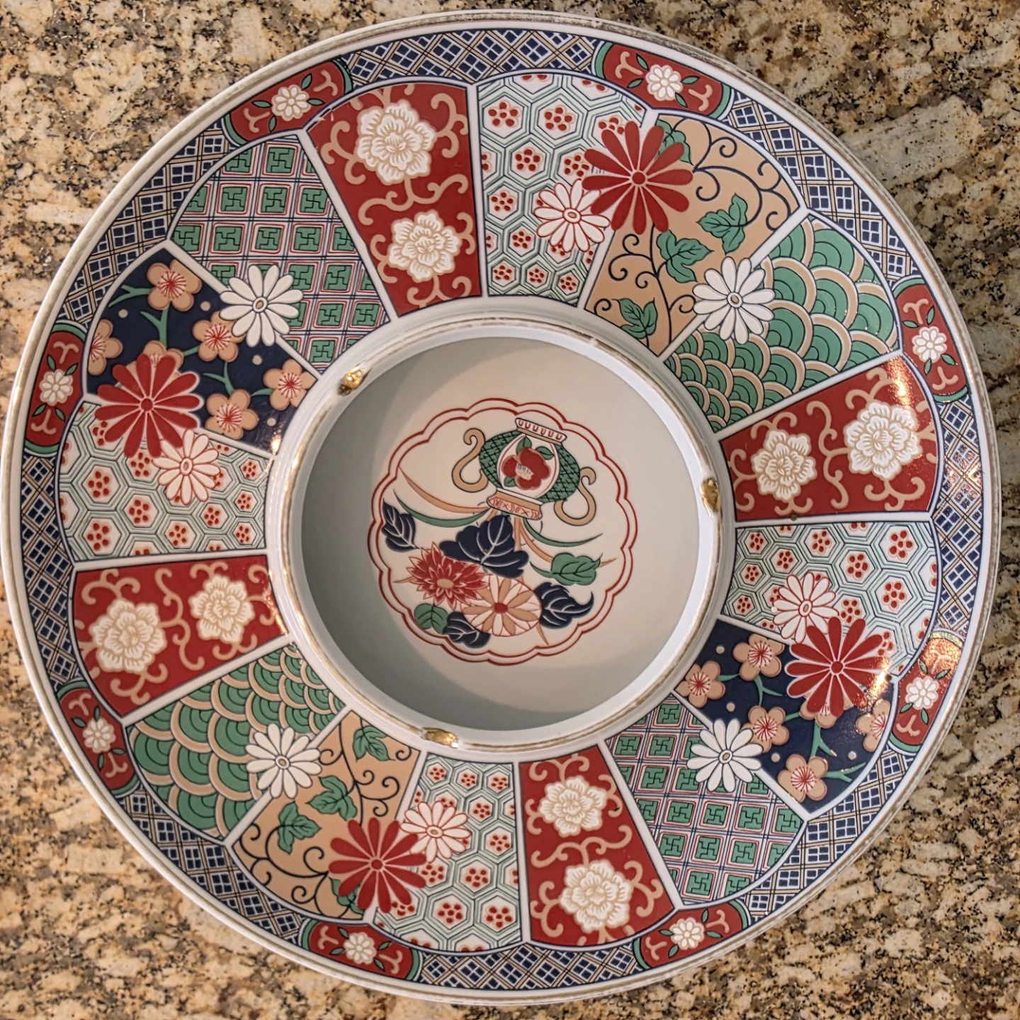 Asian Decorative Ceramic Ashtray 10.5"