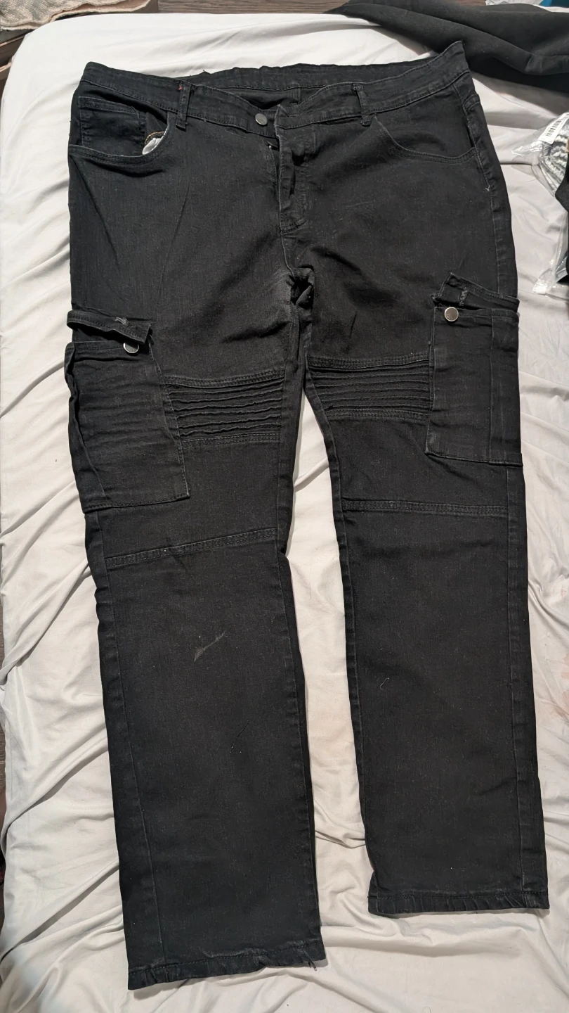 Black Cargo Denim Jeans