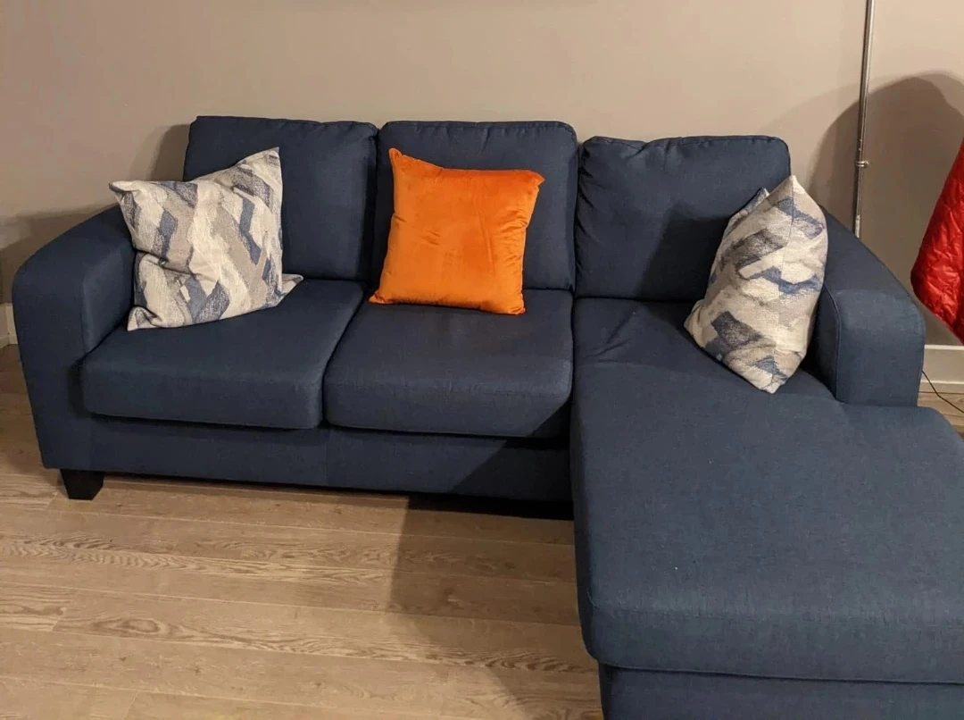 Blue Sectional Sofa with reversible Chaise - photo 2