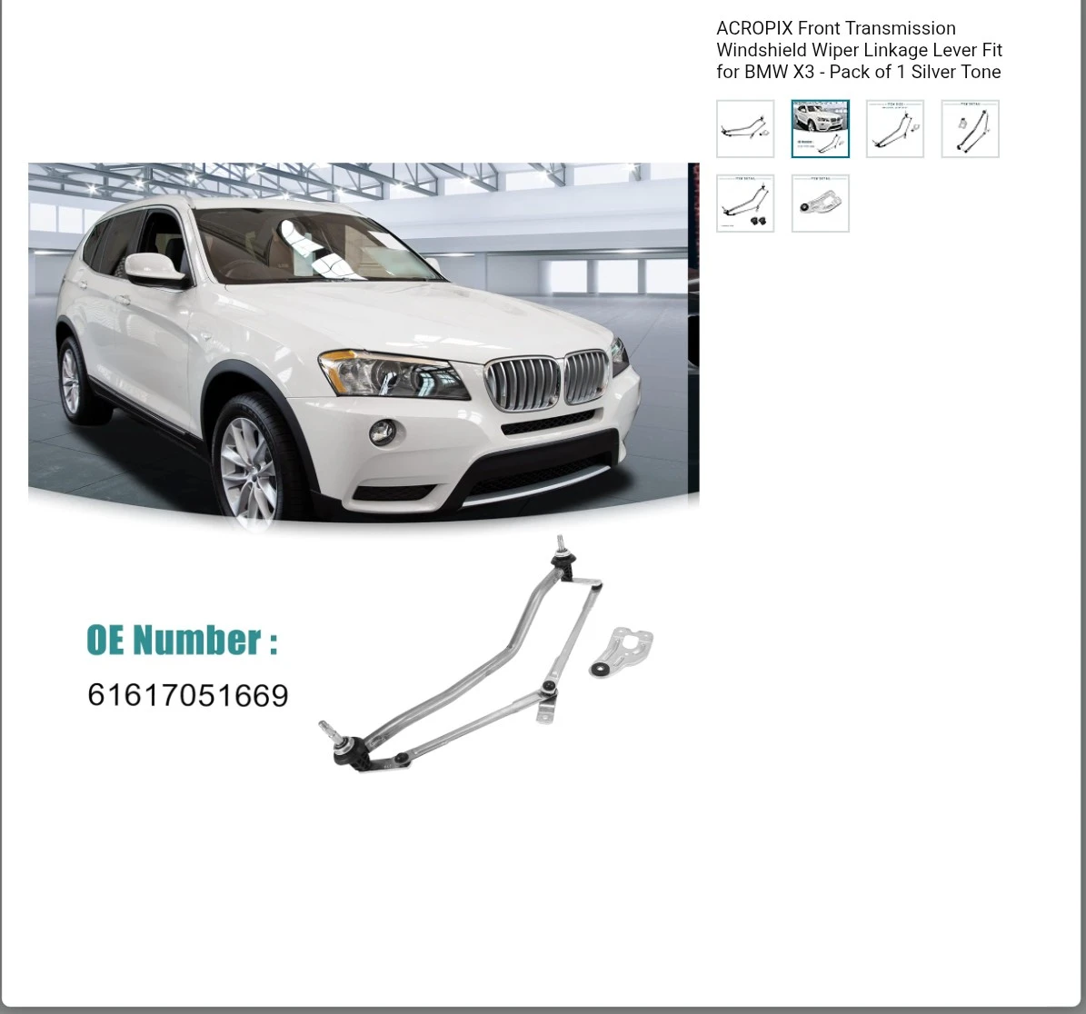 ACROPIX Windshield Wiper Linkage Lever Fit for BMW X3