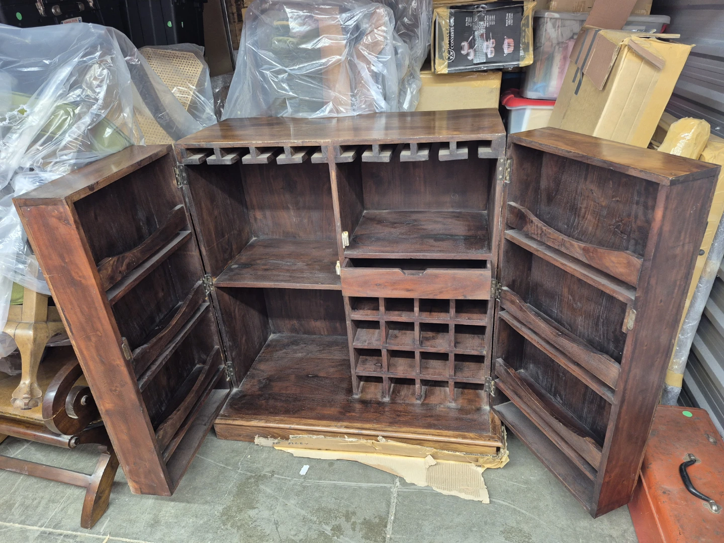 Indian Shesham Wooden Bar Cabinet - photo 2