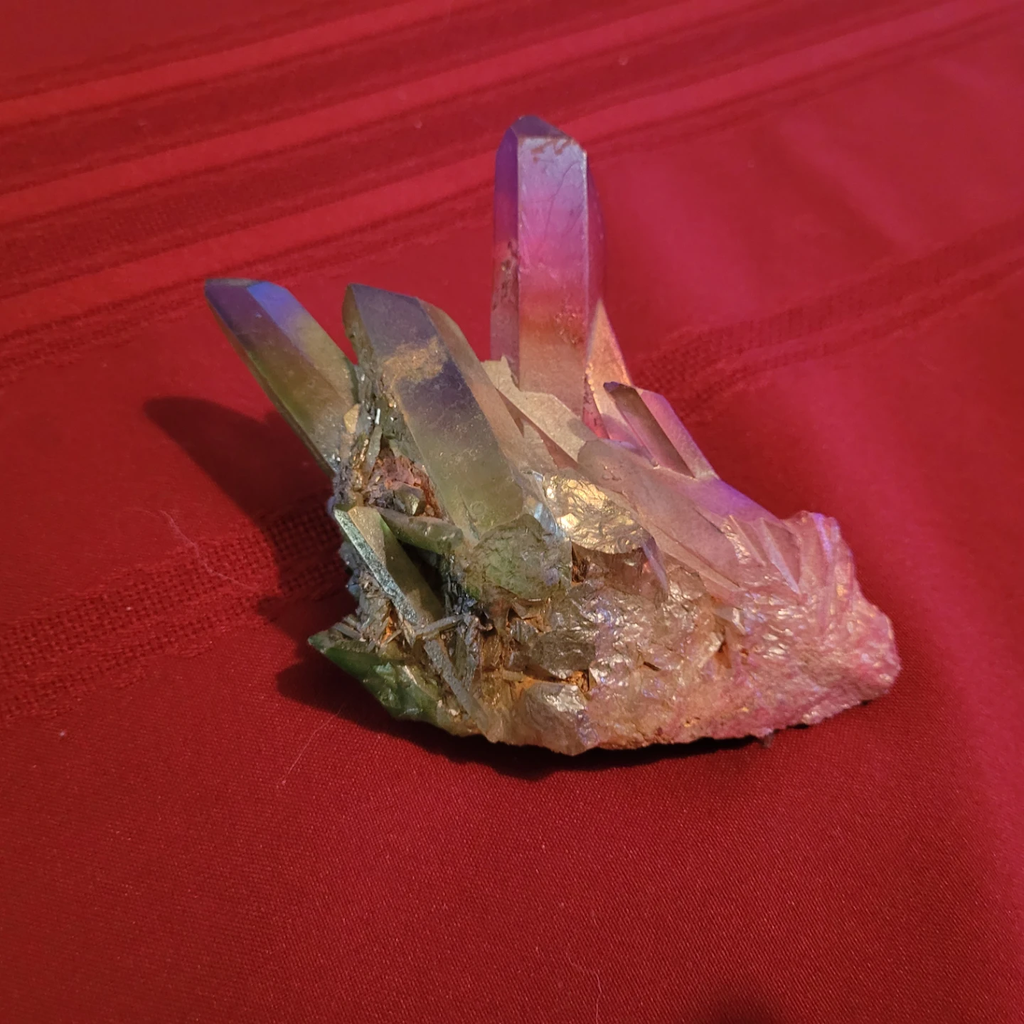 Iridescent Aura Quartz Crystal Cluster