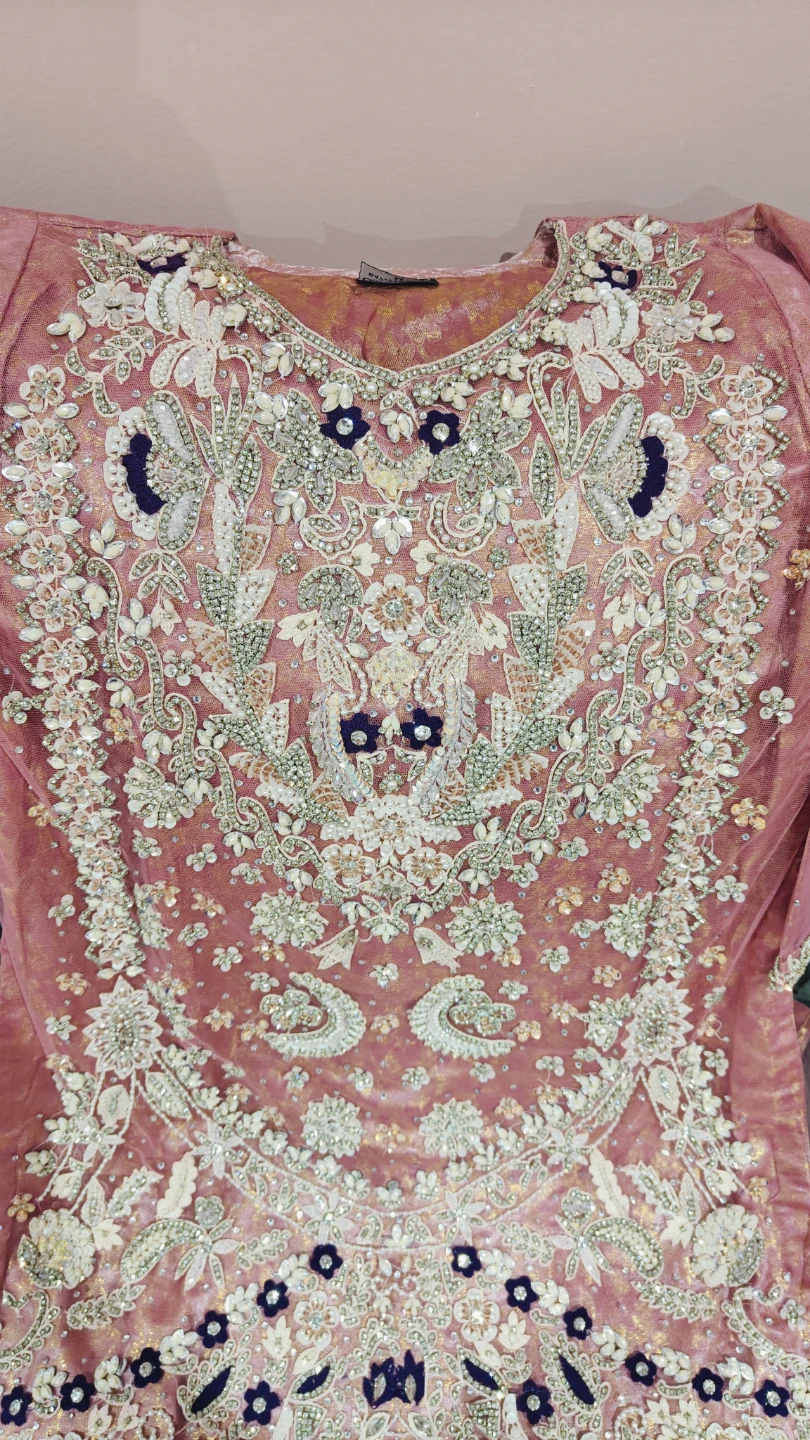 Embellished Pink Kurti with garara and Dupatta Set - photo 2