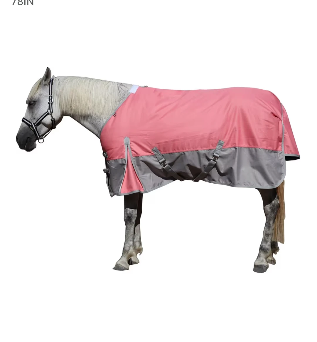 Pink and Grey Horse Blanket sz 78 - 200g Fill