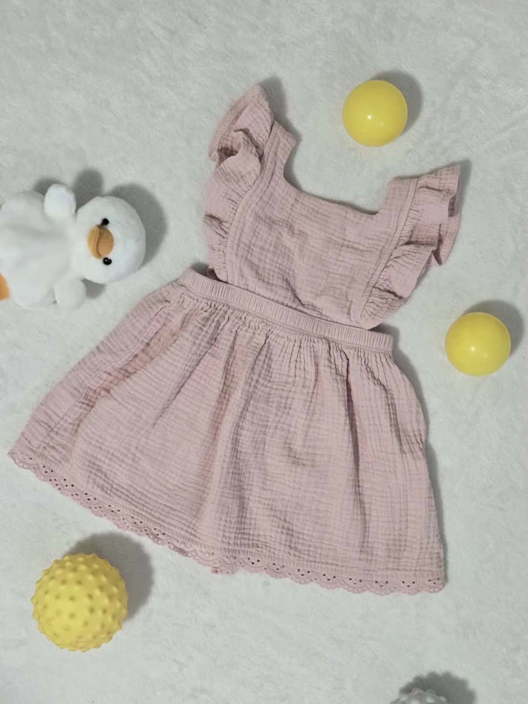 Pink Gauze Dress with Ruffles - photo 3