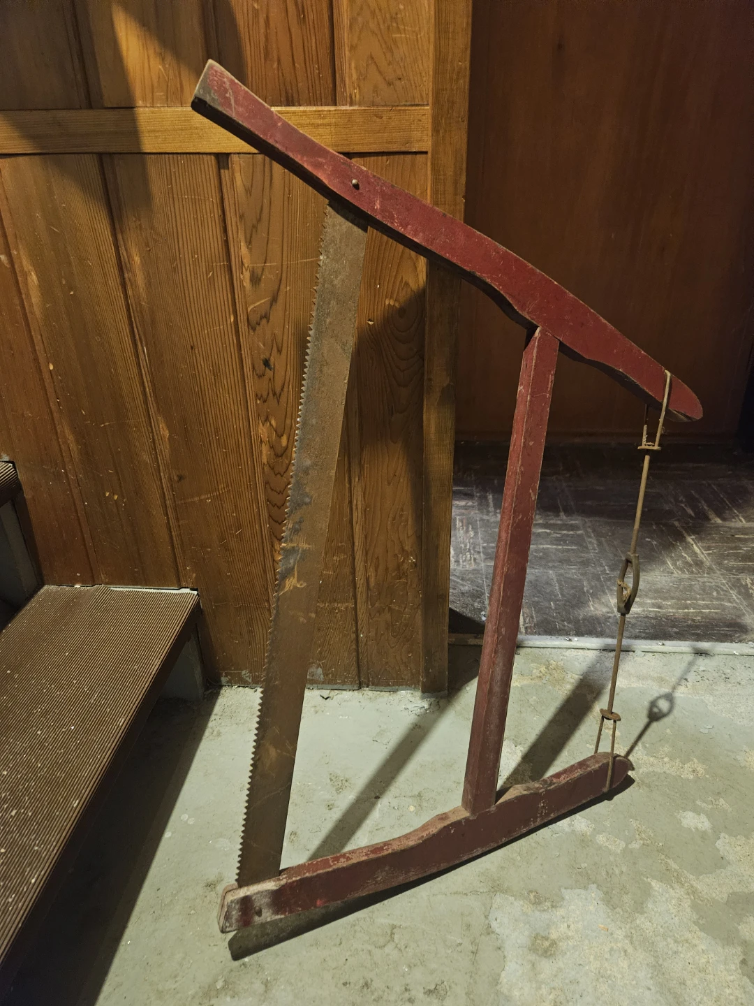 Vintage Two-Man Buck Saw with Wooden Frame - photo 2