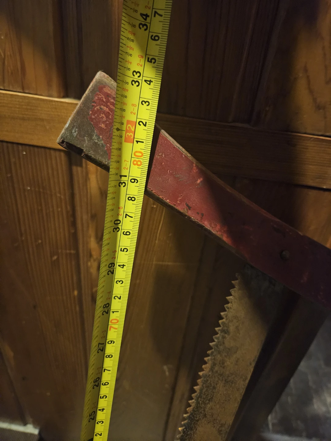 Vintage Two-Man Buck Saw with Wooden Frame - photo 4