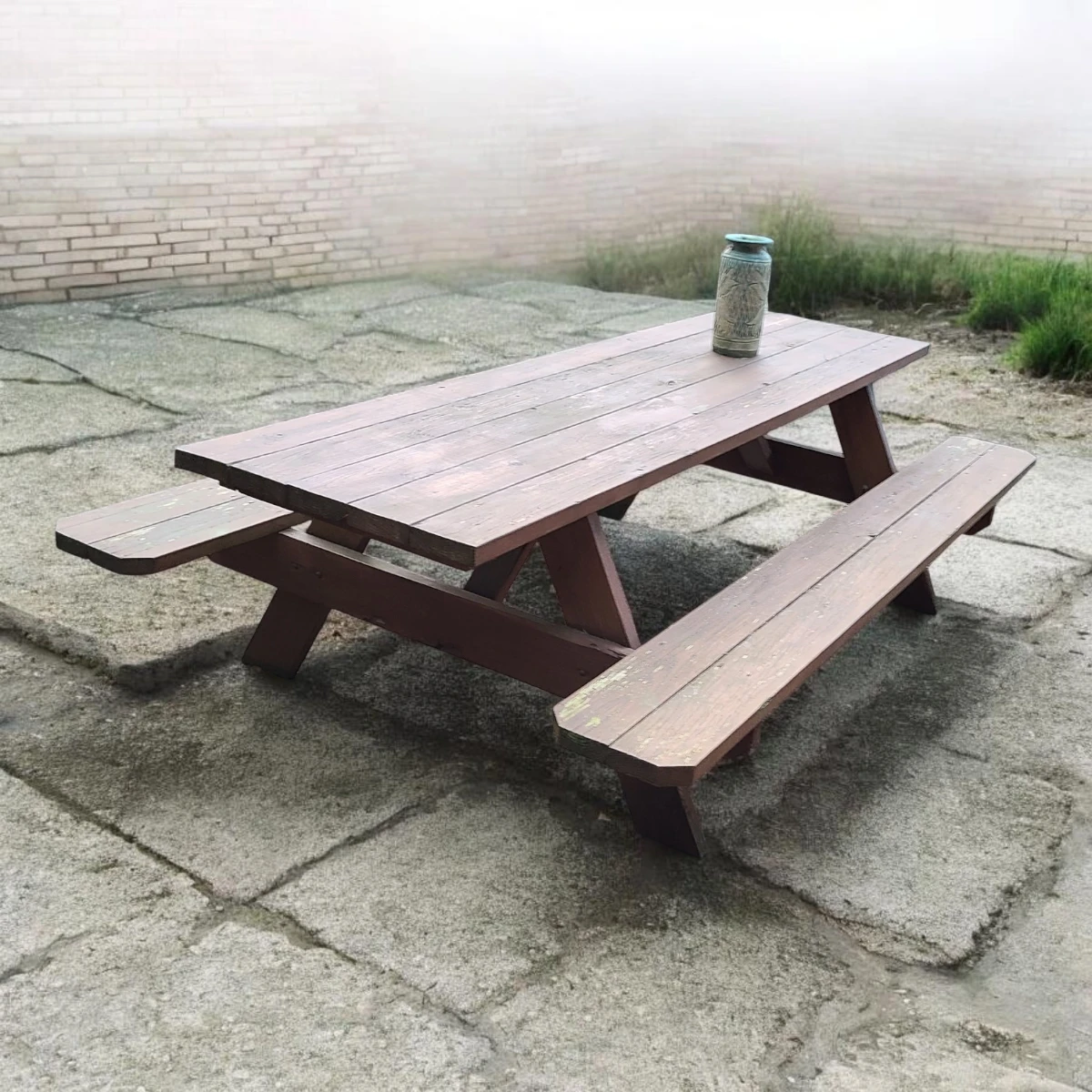 Large 8-ft picnic table that comfortably seats 6–8 people