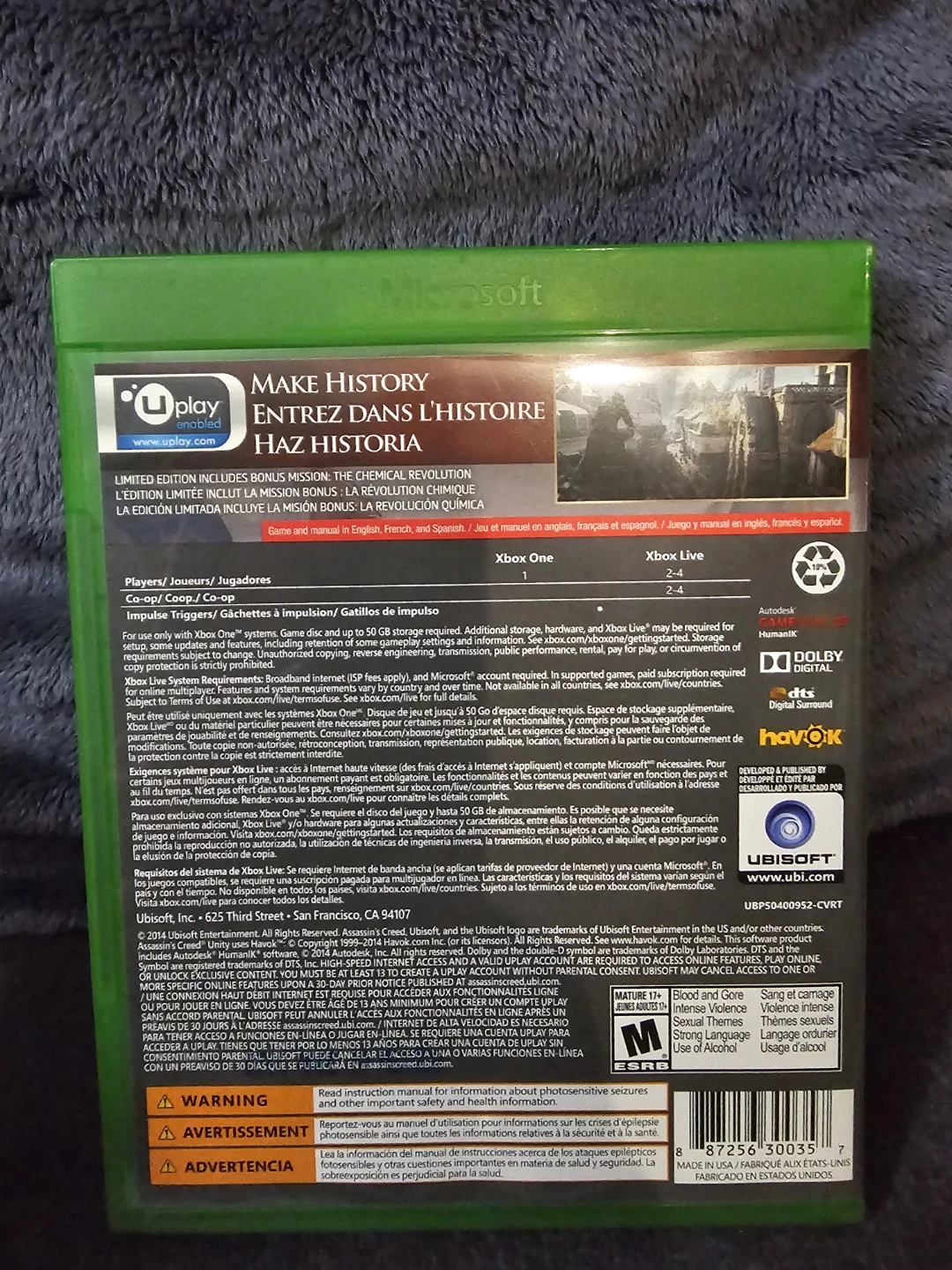 Assassin's Creed Unity Xbox One Game - photo 2