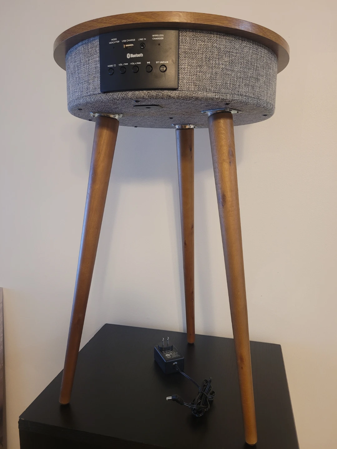 Smart Side Table with Wireless Charger and Bluetooth Speaker - photo 2
