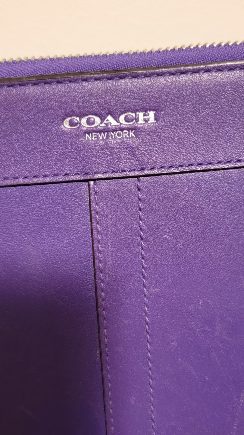 Coach Purple Leather Tablet/Organizer Case