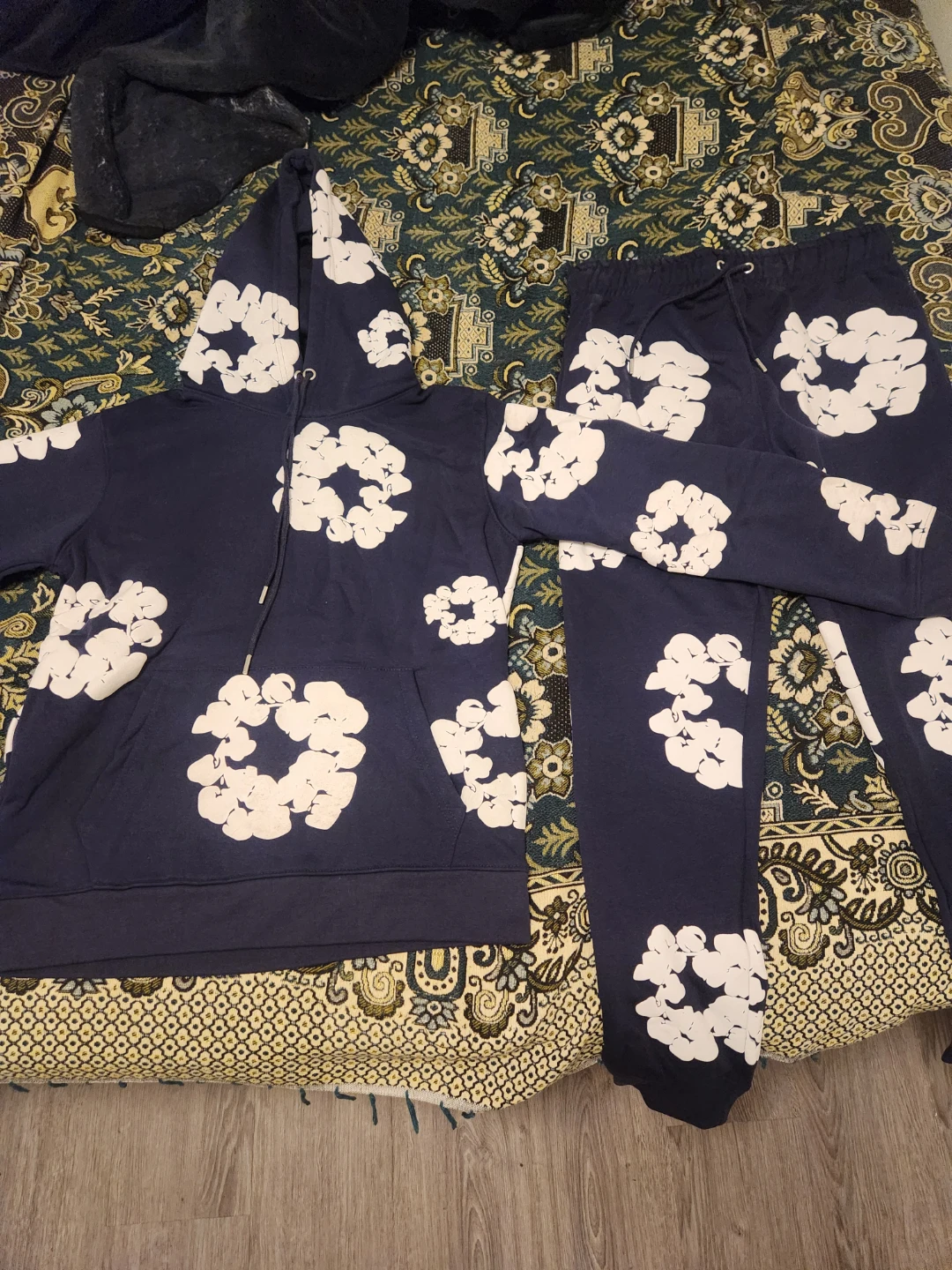Denim Tears Navy Blue Hoodie and Sweatpants Set - photo 2