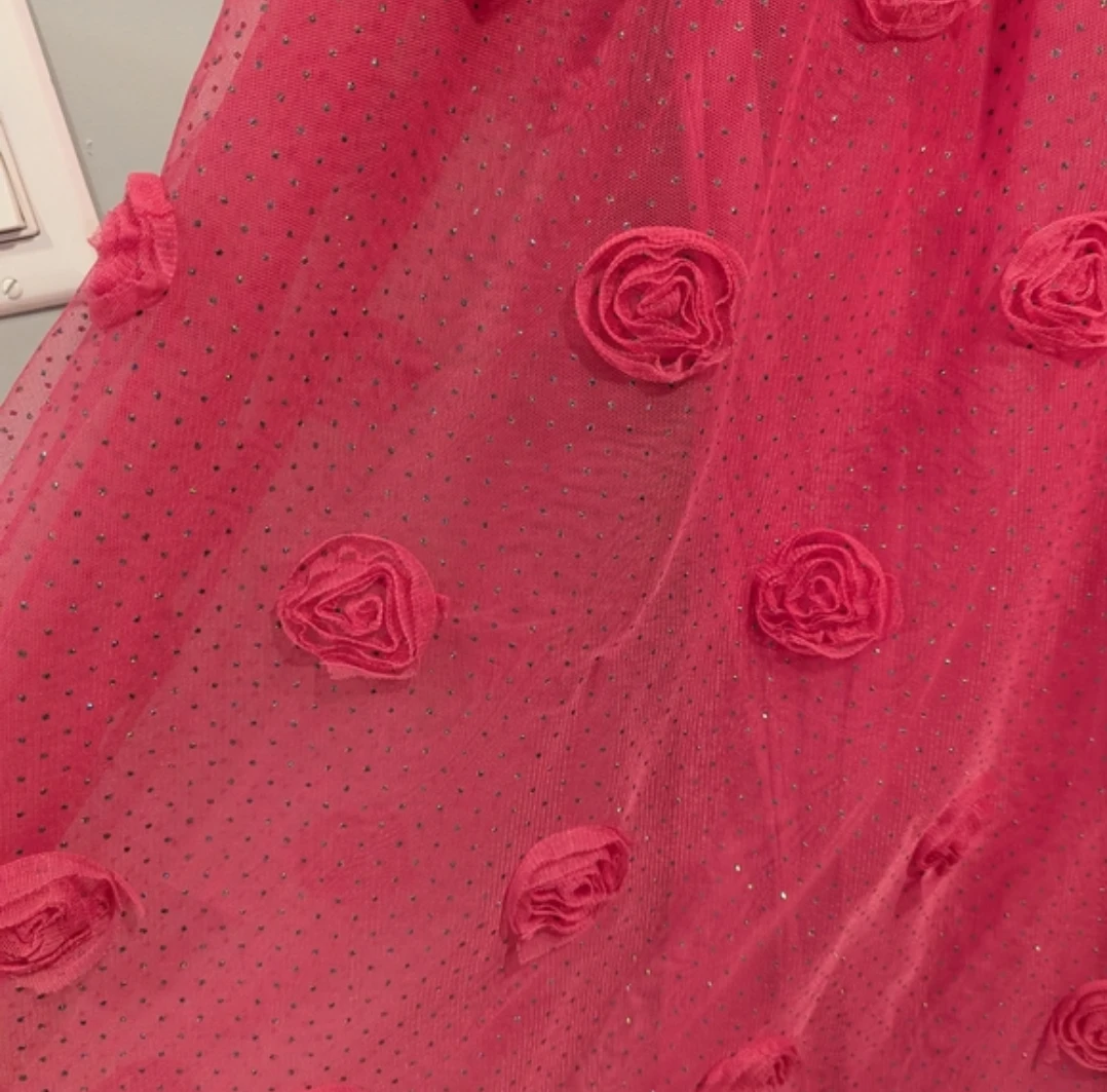 Sparkly Pink Tulle Dress with Rosettes - photo 2