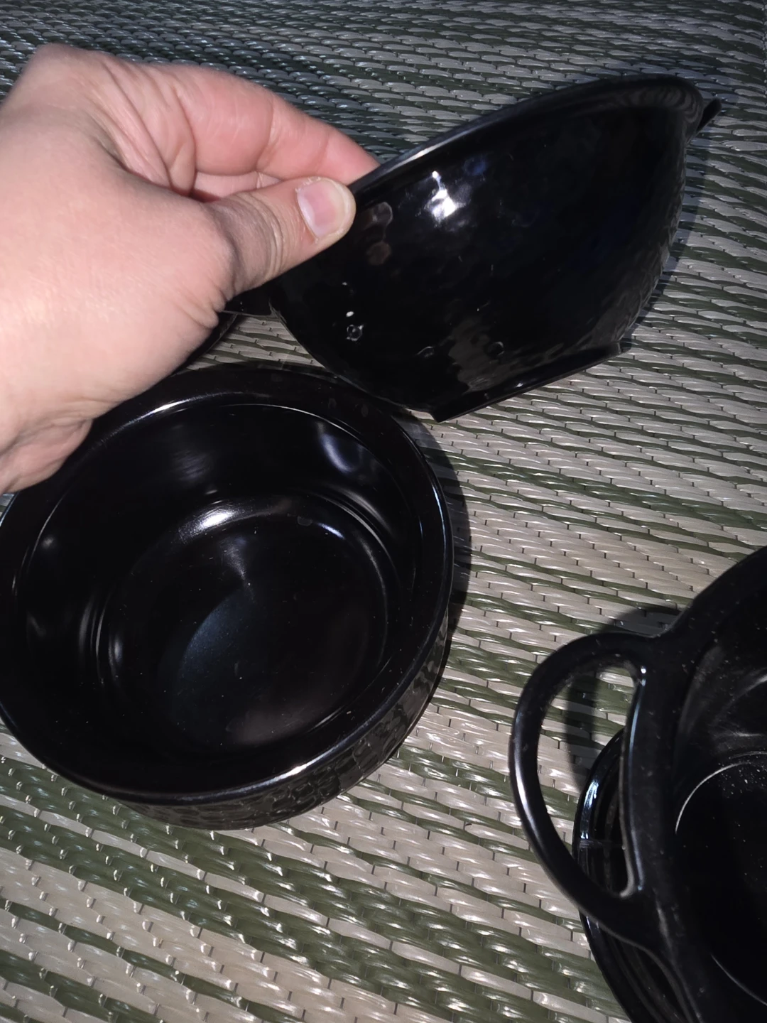 Set of 4 Black Bowls with Handles - photo 3