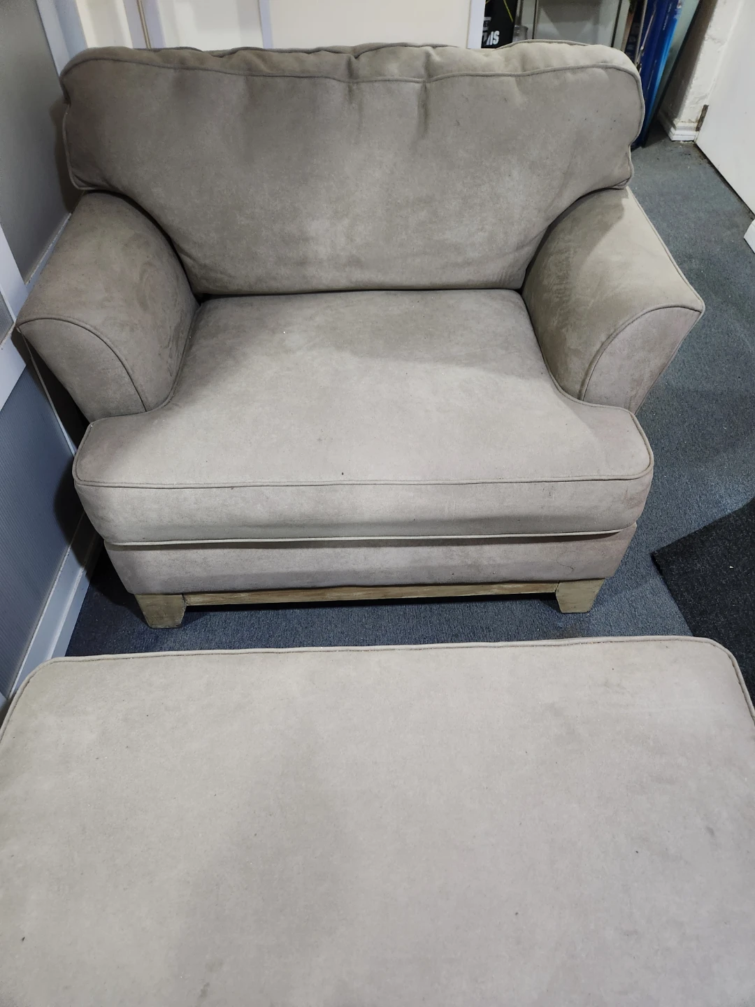Comfortable Armchair with Ottoman
