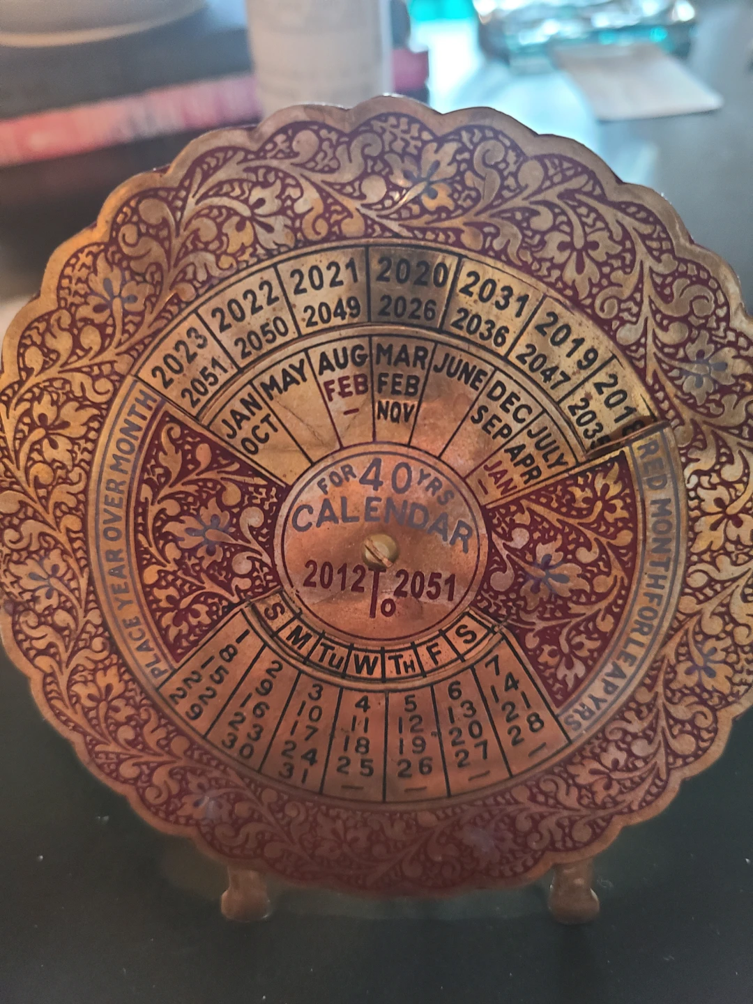 40 Year Perpetual Calendar 2012-2051