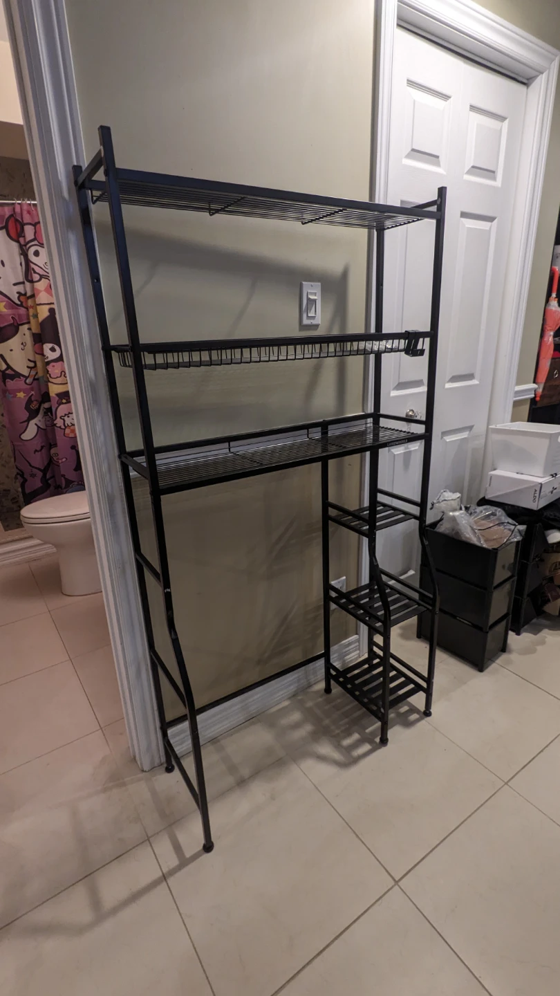 Black Metal Over-the-Toilet Shelf Unit