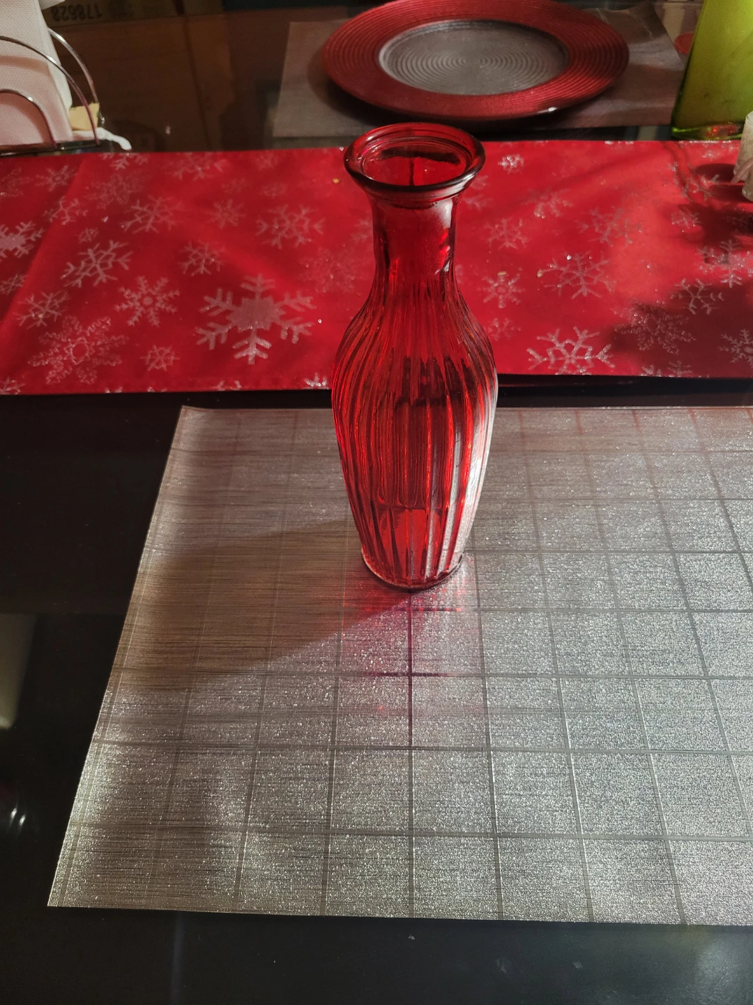 Set of 3 Glass Vases - Red and Yellow - photo 4