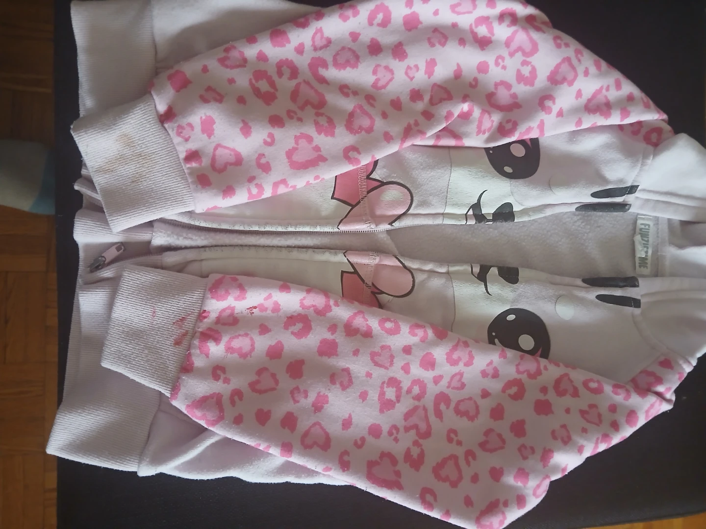 Girls Pink Leopard Print Hoodie