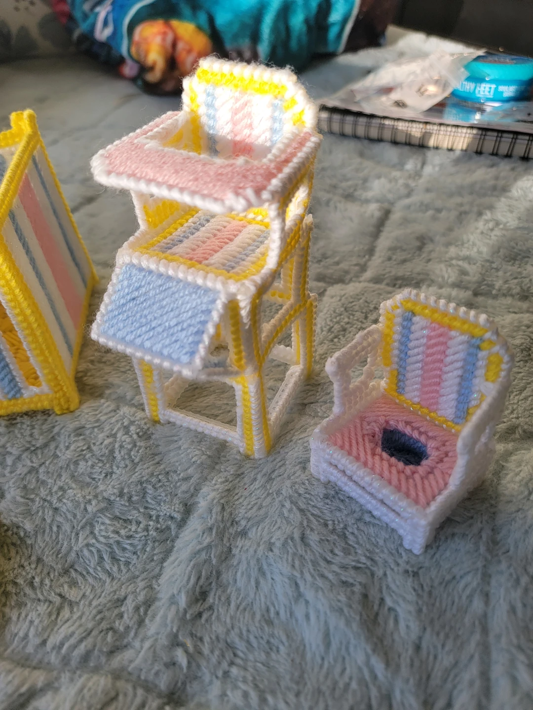 Handmade Plastic Canvas Dollhouse Furniture Set - photo 2