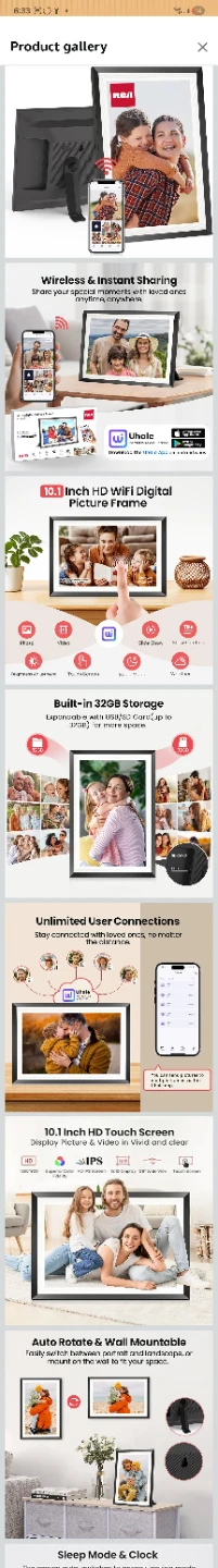 RCA 10.1 Inch HD WiFi Digital Picture Frame - photo 4