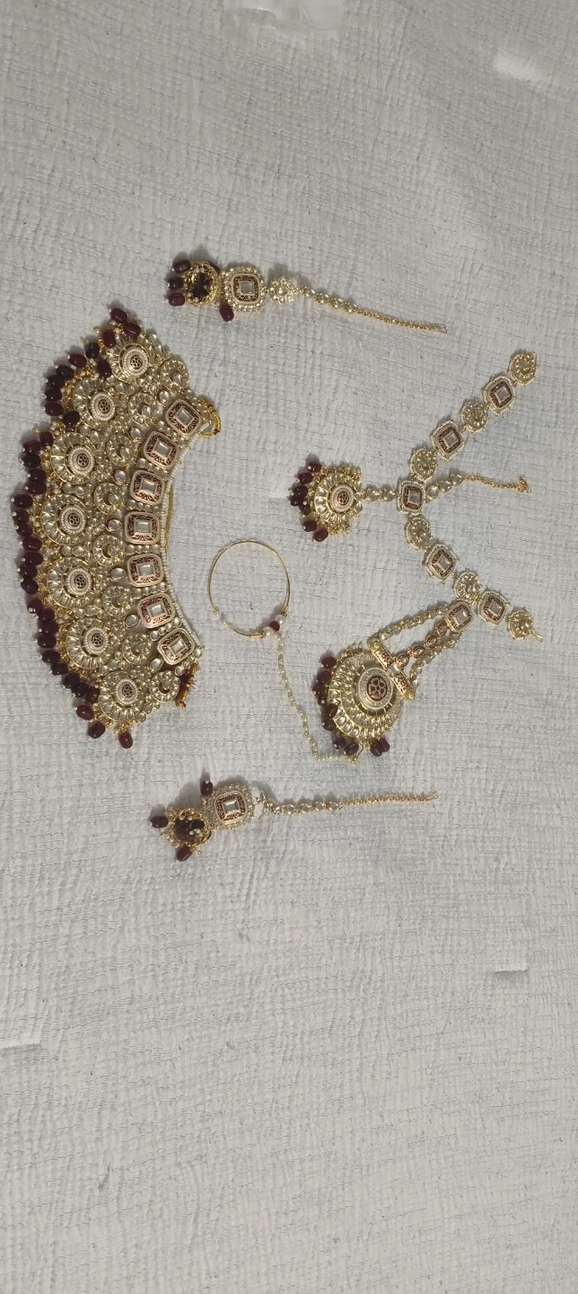 Red & Gold Indian/Pakistani Bridal Jewellery Set