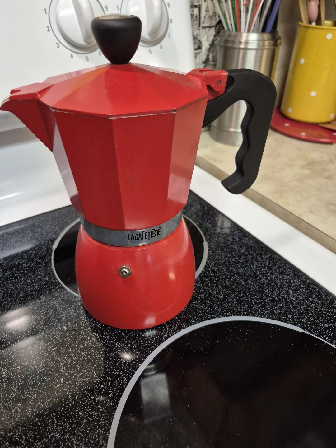 La Cafetière Red Moka Pot Stovetop Coffee Maker