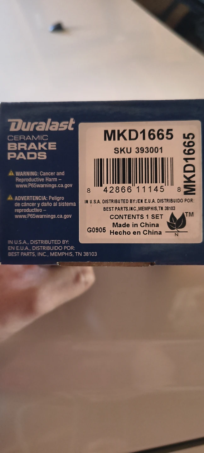 Duralast MKD1665 Ceramic Brake Pads