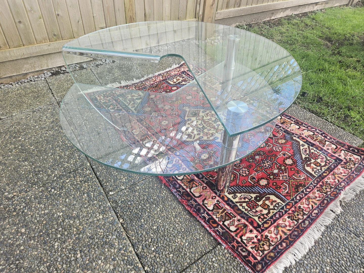 Glass and Chrome Swirl Coffee Table - photo 3