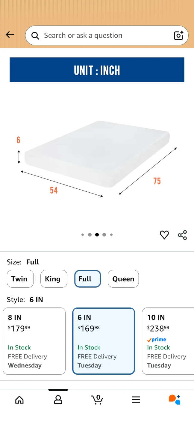 Full Size 6 Inch Memory Foam Mattress - photo 2