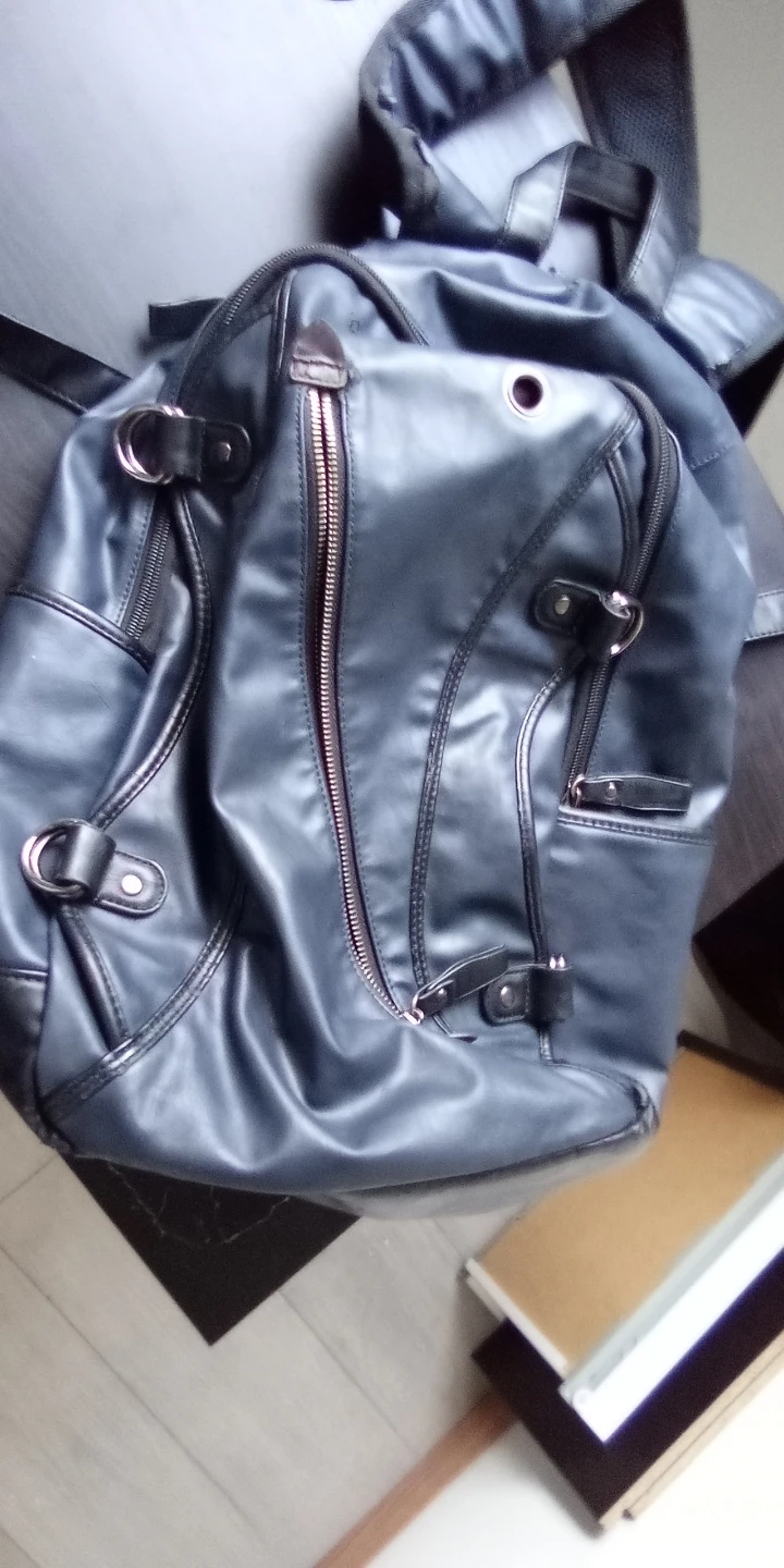 Black Faux Leather Backpack - photo 3