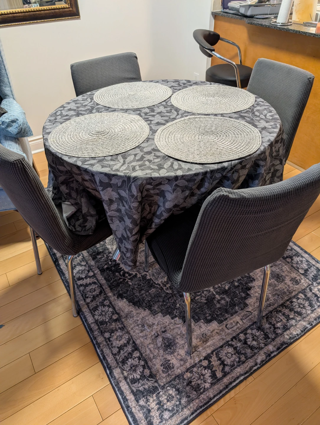 Round Glass Dining Table with 4 Chairs - photo 3