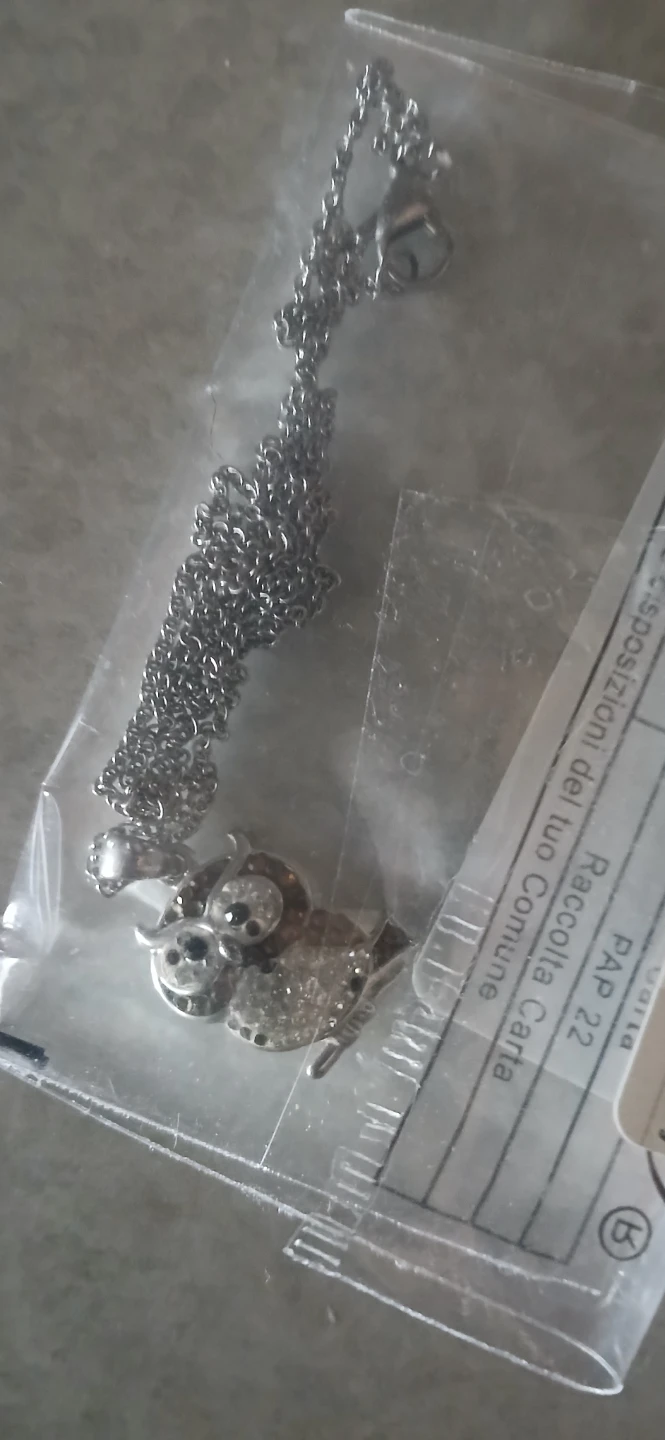Sparkly Owl Charm Necklace