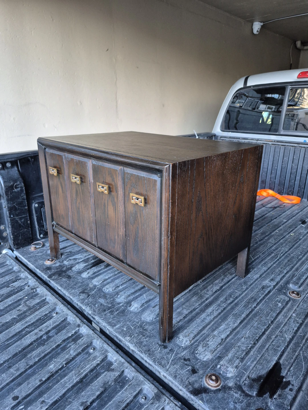 Vintage Solid Wood 2 Door Storage Cabinet with Brass Pulls - photo 3