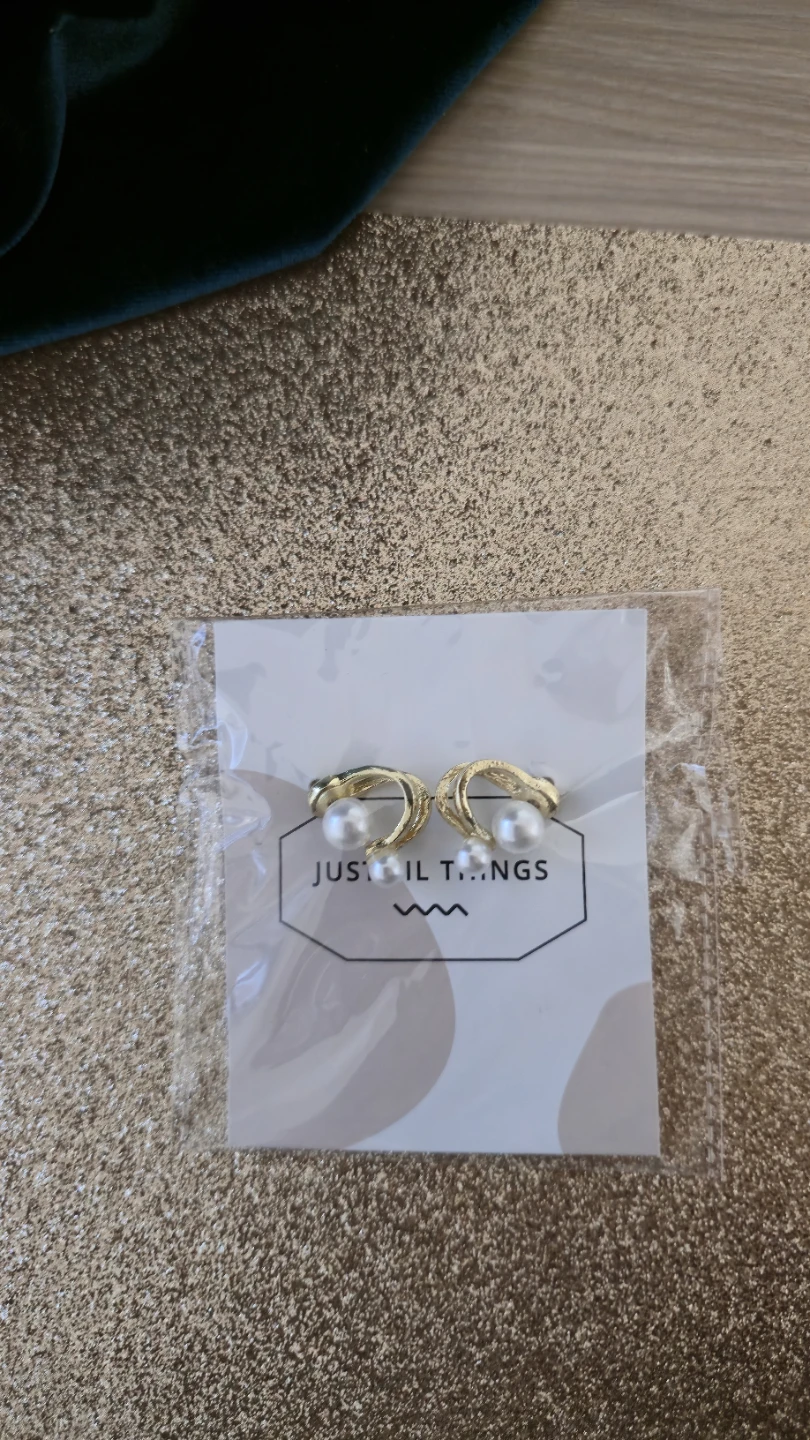 Just Lil Things Gold Pearl Hoop Earrings
