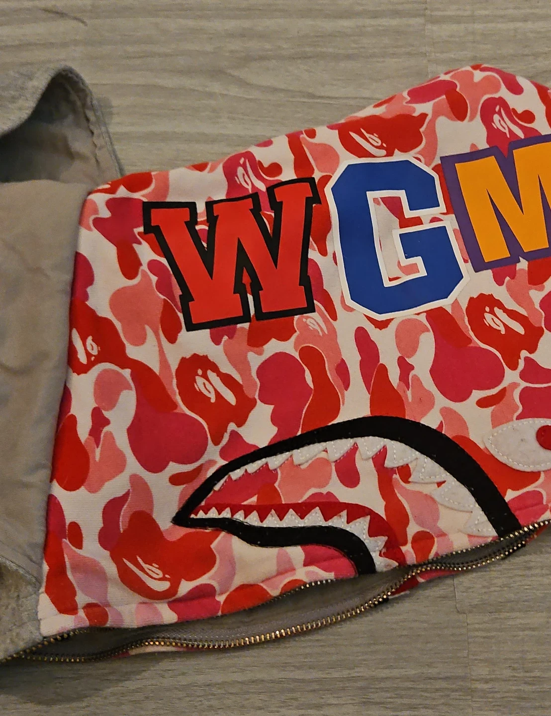 BAPE Full Zip Hoodie Shark Grey and pink camo - photo 5