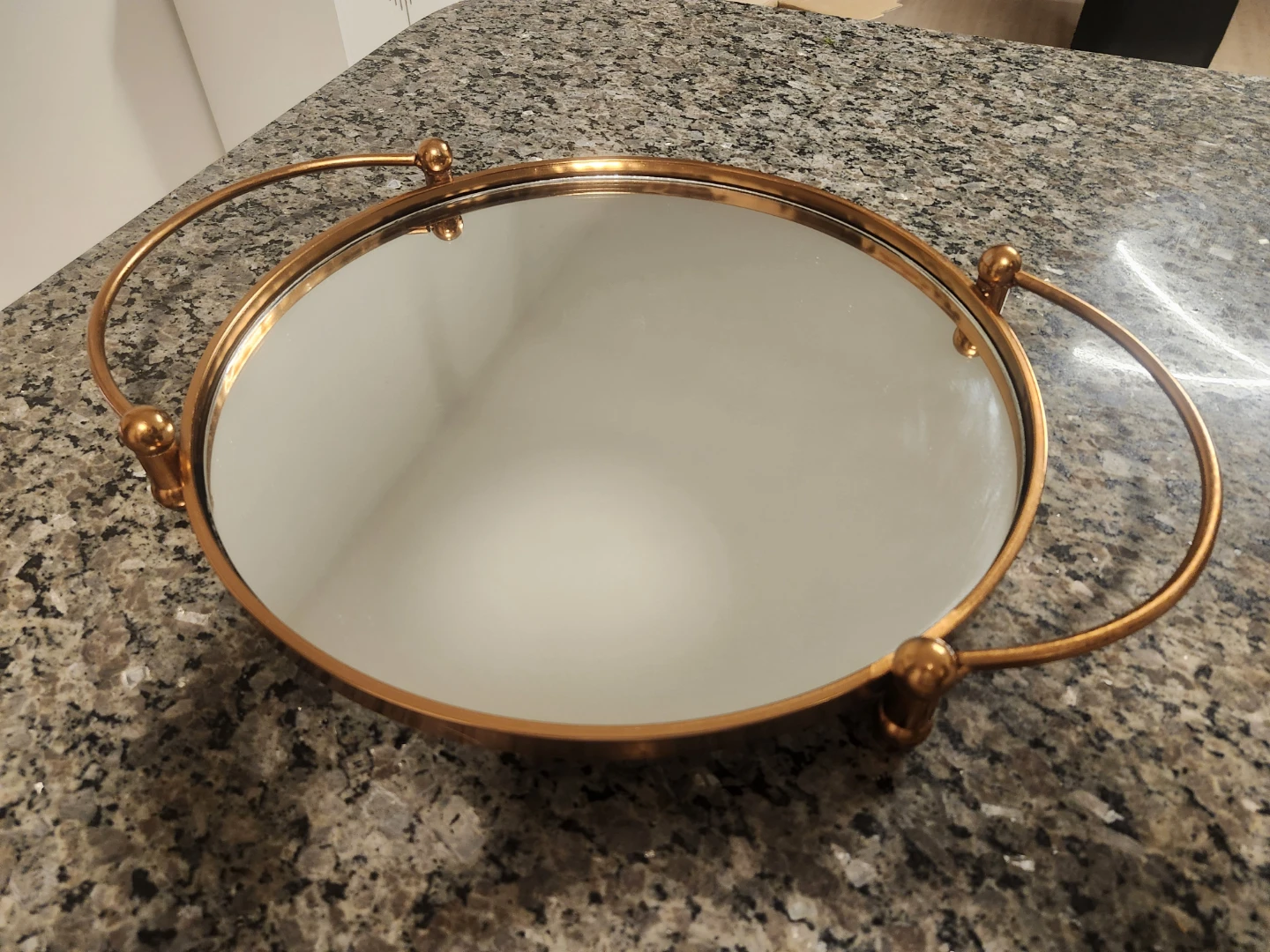 HomeSense Gold Decorative Mirror Tray with Handles