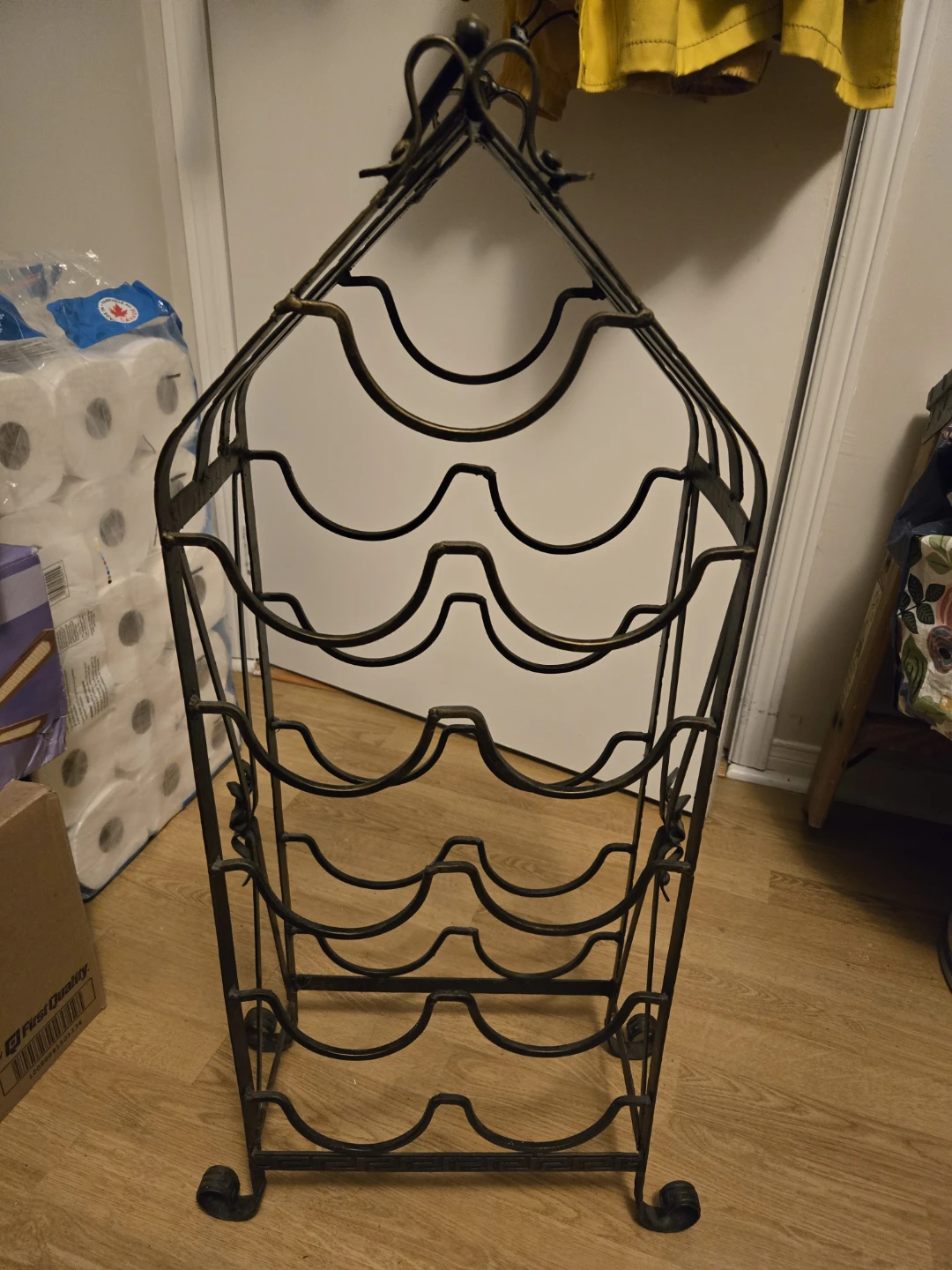 Black Metal Wine Rack