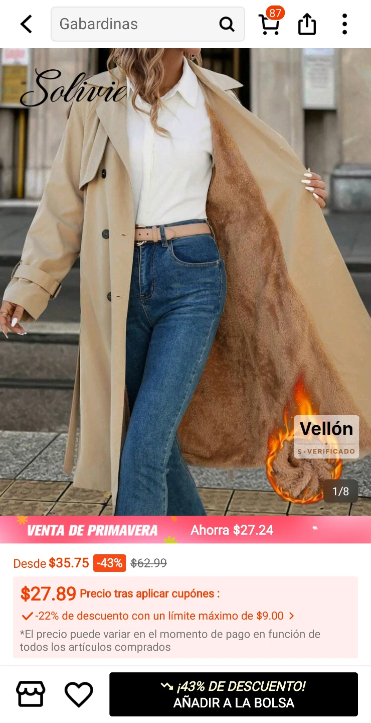 Solivie Women's Faux Fur Lined Trench Coat SHEIN - photo 2