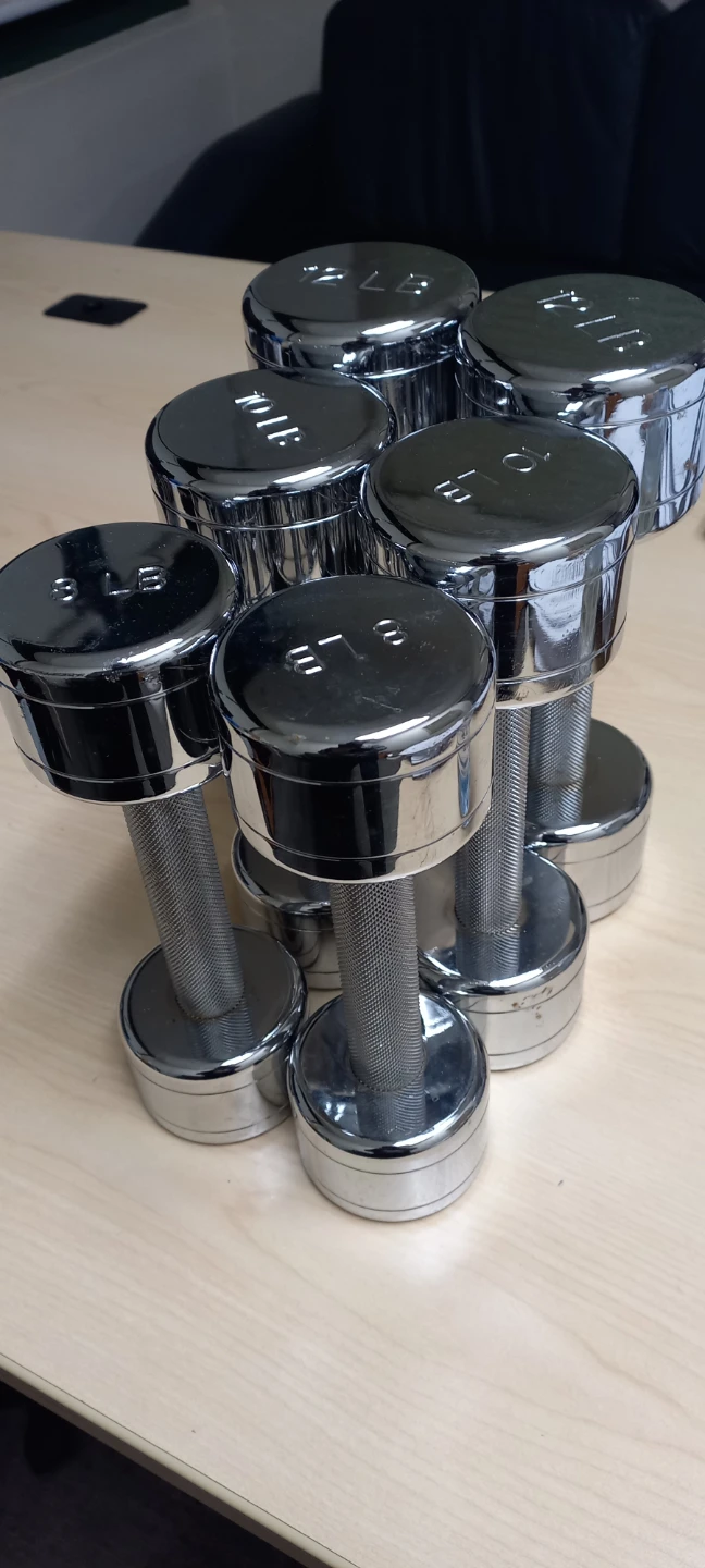 Set of 6 Chrome Dumbbells