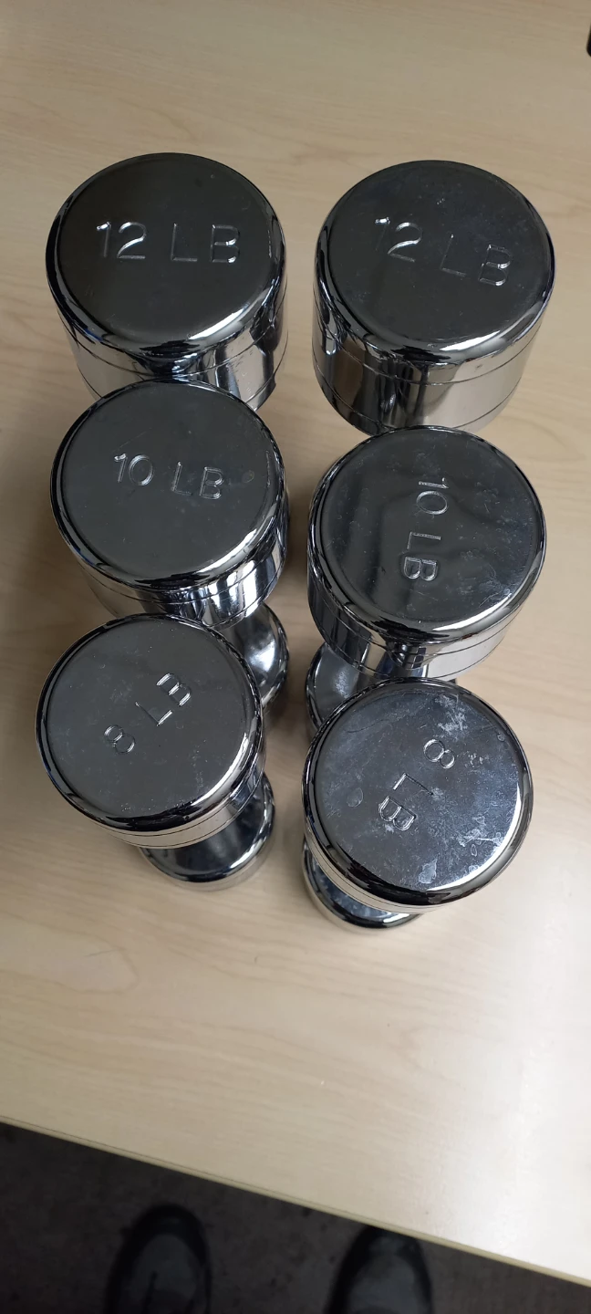 Set of 6 Chrome Dumbbells - photo 2