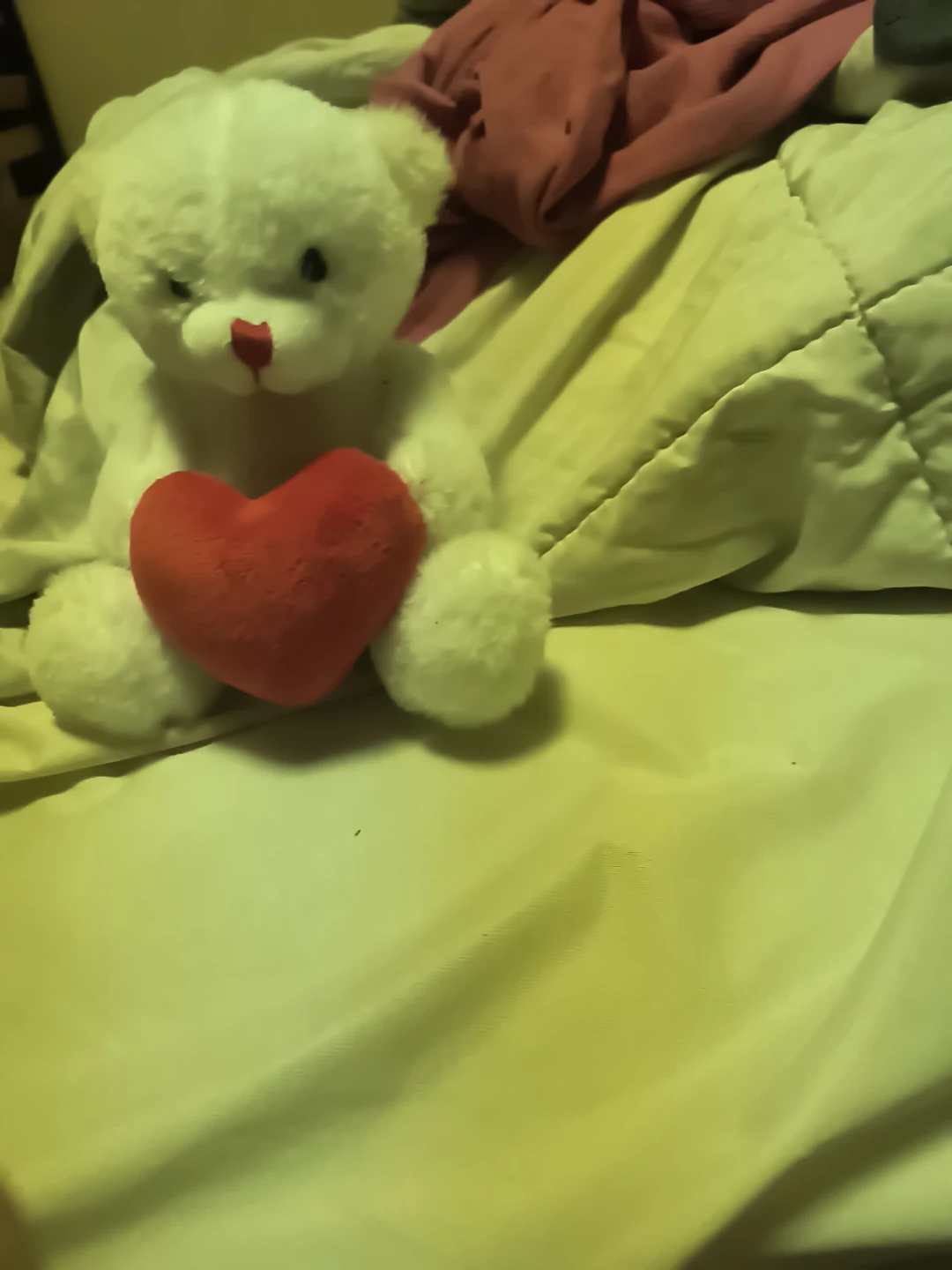White Teddy Bear with Red Heart Plush Toy - photo 2
