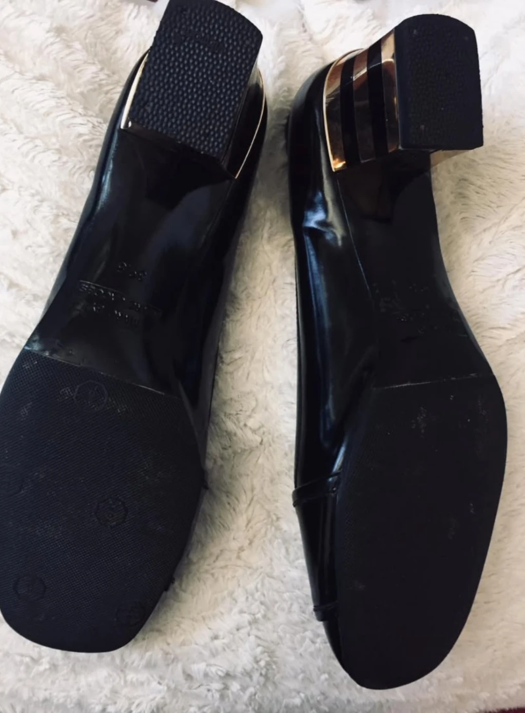 Marc Jacobs Black Patent Leather Block Heels Pumps Size 9 - photo 3