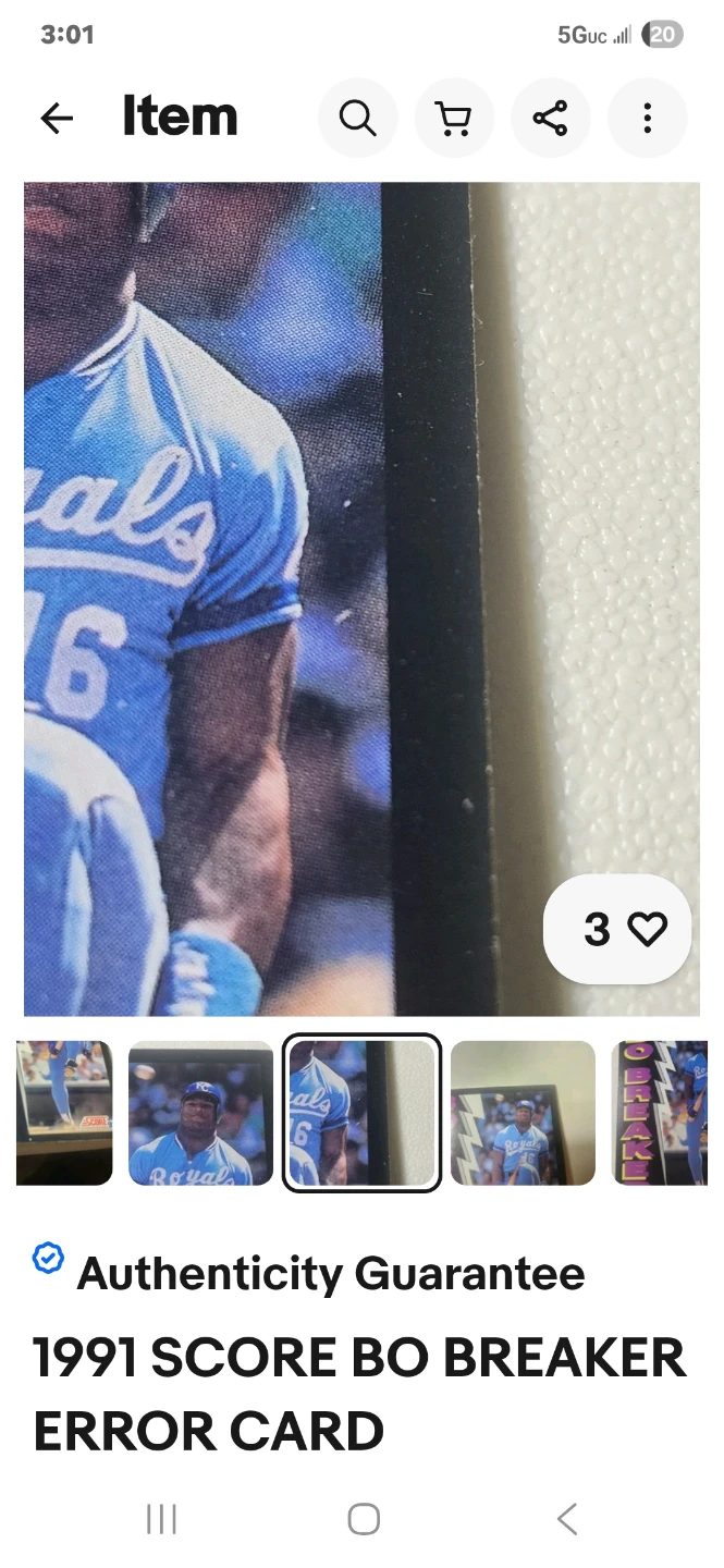 1991 Score Bo Breaker Error Baseball Card - photo 3