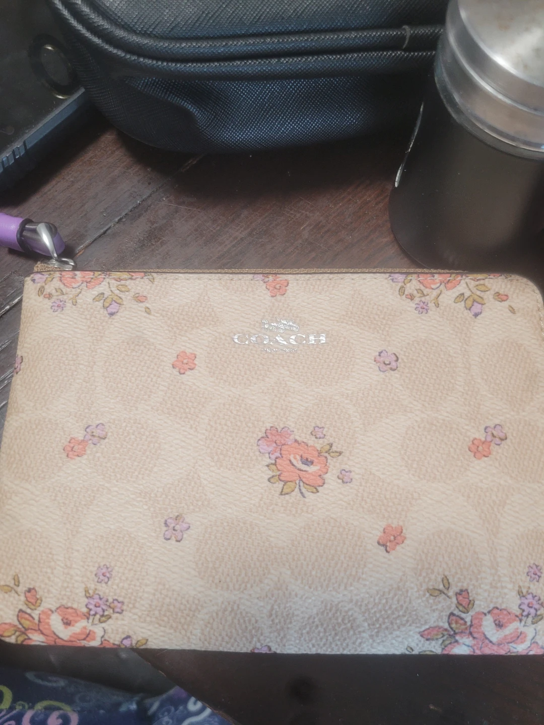 Coach Floral Print Wristlet